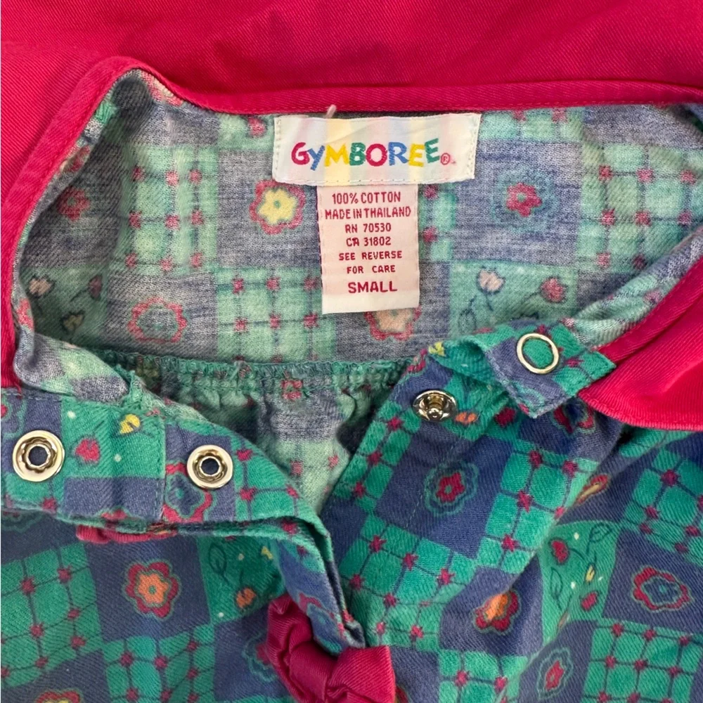 VTG Gymboree St. Moritz Toddler Small Blouse 1996 Rainbow Label‎ Bows Checkered - Picture 9 of 9